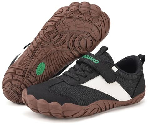 SAGUARO Barefoot Barnskor, minimalistiska, lätta, andningsbara sneakers med bred tå, storlek 25–36