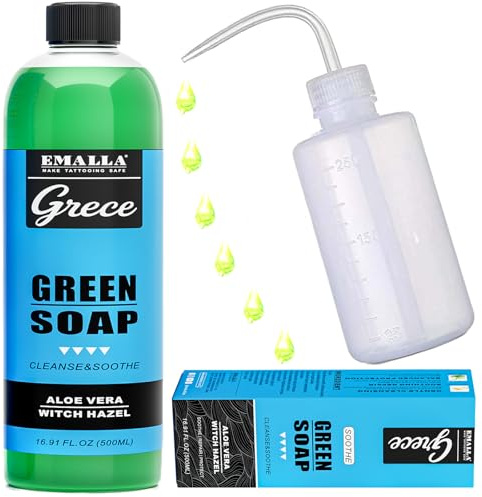 500ml Green Soap Kit de limpieza de tatuajes jabón con botella Frasco lavador 250ml para tatuajes accesorios de limpieza