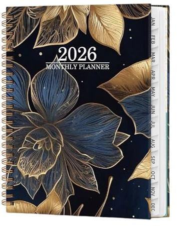 Agenda mensile 2026, motivo floreale con date, agenda per appunti, calendario, stagionale, casa, ufficio, aula pianificazione, studio, lavoro, insegnante, studente, famiglia, Natale, compleanno