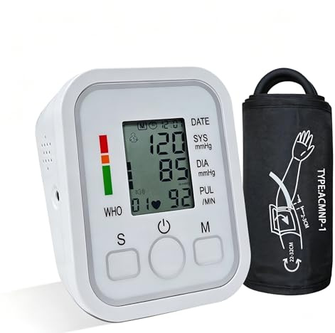 Blood Pressure Monitors,Upper Arm BP Machine for Home Use,Blood Pressure Machine with Voice Broadcasting 3 Colors LCD Display,2 Users Memories,Heart Rate Monitor,Pulse Measurement,Cuff of 22-32 cm