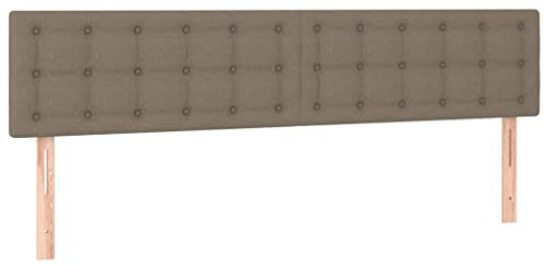 vidaXL LED Kopfteil Polsterkopfteil Bettkopfteil Betthaupt für Bett Bettgestell Bettrahmen Schlafzimmer Bettzubehör Taupe 180x5x78/88cm Stoff