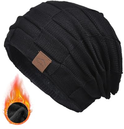 BSITSSS Noir Bonnet Souple Femme Homme, Chaleur Bonnet Femme Hiver Chaud, Flexible Bonnet Tricoté, Classique Bonnet Chaud Femme, Quotidien Bonnet Hiver, Modes Chapeau d'hiver
