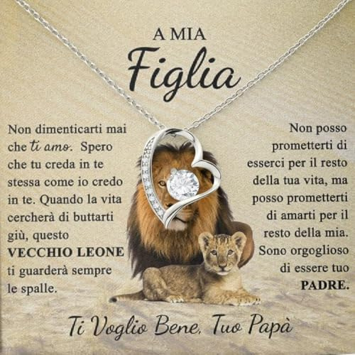 GleamÆVita Lux Collana regalo mamma, figlia, fidanzata con dedica, idea regalo donna,colore argento, acciaio inox, catenina regolabile da 45cm a 55 cm, anallergica