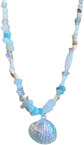 XFSRG Collana Donna Elegante con Perline e Conchiglia Gioielli di Moda per Ragazze e Donne Accessorio Estivo Perfetto