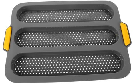 Mipcase Teglia Per Baguette in Silicone: Stampo Antiaderente Per Pane Francese A 3 Scomparti, Vassoio Flessibile Per Pane Fatto in Casa