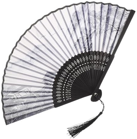 HOMOCONO Fan Classico con Frange Accessorio Portatile per Nozze Feste e Danza Design per Donne e Ragazze