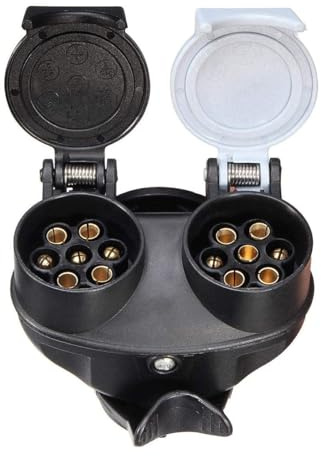 Gutol Adaptador de remolque de 13 pines a 7 pines, doble toma, convertidor 2 en 1, adaptador para remolque, 12 V, convertidor impermeable N y S.