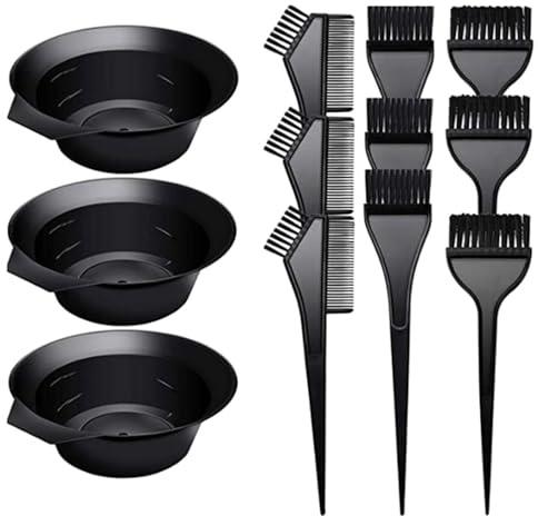 Flexible 12Piece Hair Color Tool Set Brushes Combs Bowl for Smooth Home Coloring Dyes Brushes and Combs