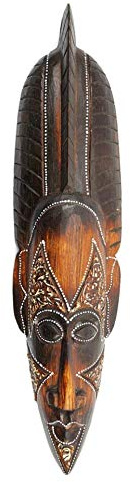 Decorazione artigianale africana da parete. Maschera africana da 50 cm in legno.