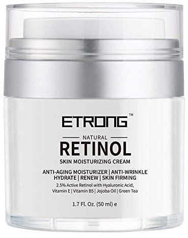 Retinol Moisturizer Cream,ETRONG Anti-aging Wrinkle Night/Day Cream for Face and Eye with 2.5% Retinol,Hyaluronic,Vitamin E and Jojoba Oil