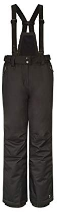 Killtec Vitalya Jr Pantalon de Ski Fonctionnel pour Fille avec Protection à bavette et Jupe Pare-Neige 10000 mm Water ULE Noir EU 128