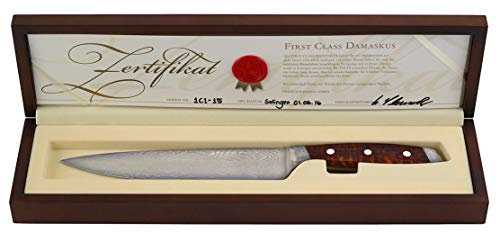 Masterpiece Felix Solingen första klass Damascus kockkniv/damaskkniv Snakewood 21 cm blad skärbräda kollektion