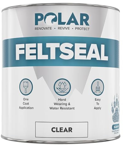 Polar Clear Felt Seal - 1 Litre - Instant Waterproof Roof Sealant - Ideal for Flat or Pitched Felt, Shed & Garage Roofs - Easy to Apply