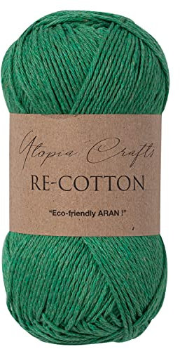 Utopia Crafts Re-Cotton Knitting Yarn, 100g (Evergreen)