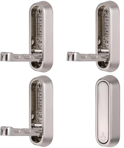 SYZOW 4 Stück Faltbarer Wandhaken, Kopfhörer Wandhalterung Klapphaken 90 °Faltbare Wandhaken Kleiderhaken Klappbare Haken Wandhandtuchhaken für Garderobe Badezimmer Küchen (Gebürsteter Nickel)