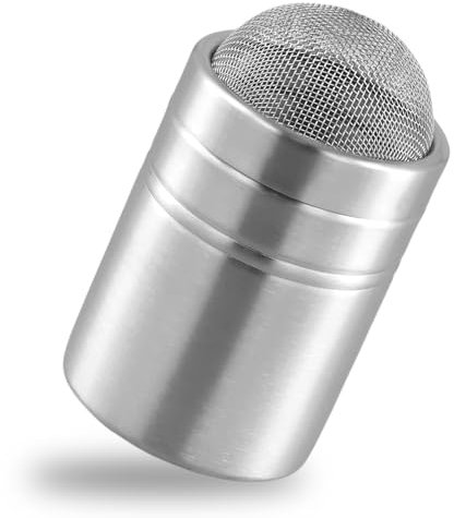 Volumoon Flour Shaker, Stainless Steel Chocolate Powder Shaker, Seasoning Spice Shaker Condiment Dispenser, Fine Mesh Flour Duster for Baking Cooking, Cocoa Sifter for Kitchen and Cake Decoration