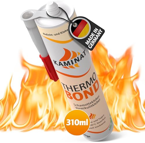 KAMINAT Colle réfractaire ignifuge – Colle résistante à la chaleur pour briques réfractaires et plaques de vermiculite – Colle ignifuge jusqu'à 1000 °C pour la fixation et la réparation de poêle et de
