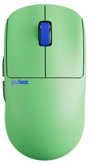 Pulsar Gaming Gears X2 CrazyLight Gamingmus trådlös, Mini, Aqua Zest | Ultralätt 1.23 oz (35g), Symmetrisk, Plana sidor, Medelhög bakpuckel, Fingertip-/Claw-grepp, XS-1, 32K DPI, 8K