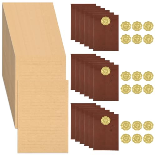 Maxmoc 86 Stück Vintage Briefpapier mit Umschlag Set