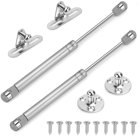 2pcs Pistones a Gas, 100N/10kg Resorte de Gas, Amortiguadores Muebles para Armario Cocina, Pistones Hidráulico Muebles, Bisagras de Cierre Suave Puertas Cocina