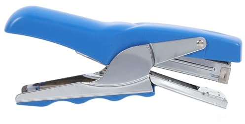 Unomor Manual Metal Stapler for Office and Classroom, Blue Handheld Paper Stapling Tool, Compact Desktop Document Stapler for File Binding and School Supplies