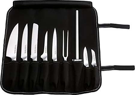 Rockingham Forge Juego de Cuchillos Profesionales de Cocinero, Contiene 9 Cuchillos de Cocina y 1 Estuche Para Cuchillos, Serie Equilibrium, CS-1502/10