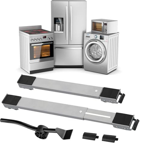 KELIXU Extendable Appliance Rollers Washing Machine Wheels, Heavy Duty Furniture Dolly Mobile Roller for Refrigerators, Dryers, Washing Machines, Support 660 LB, Gray