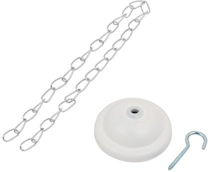 Ruilogod Chaîne de lampe en acier inoxydable de 40 cm de longueur avec bouchon de couverture de crochet à vis