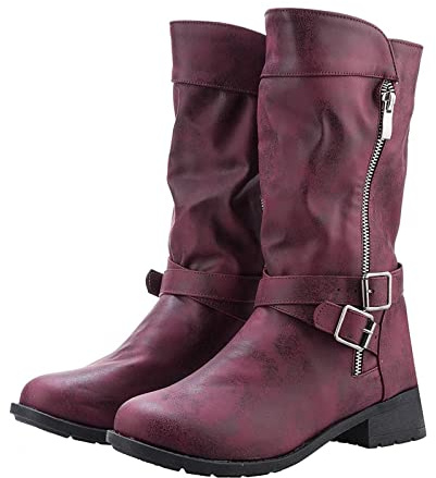 Susenstone Femmes Bottes à Talons Hauts Vintage Chelsea Bottines Chaudes Bottines ImperméAble Confortable Sans Lacet Chaussures D'Hiver En Plein Air pour Les Femmes Extérieur Thermique Ultra léger