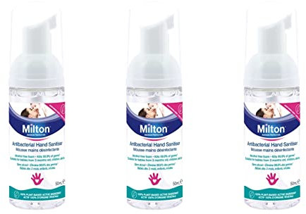 Happy Bees Bundle Milton Hand Sanitiser Antibacterial Mousse 50 ml (3 Pack)