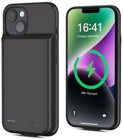 BOANV 6800mAh Battery Case Akkuhülle für iPhone 14,New Upgrade High Capacity Rechargeable Akkuhülle für iPhone 14 Extended Battery Pack Charging Case Akkuhülle für iPhone 14