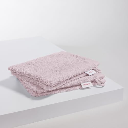 s.Oliver 4 TLG Waschhandschuh Set - 100% Baumwolle, 600 g/m², weich & angenehm, 4X Waschlappen rosa