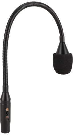 Annadue Microfono Dinamico Professionale per DJ, Microfono a Collo di Cigno a Bobina Mobile XLR DJ Mic Disco per Grido Microfono per DJ a Collo di Cigno con Barra KTV