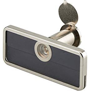 THIRARD - Judas Sécurité - 170° - Laiton Chromé - Pour Portes d'Entrée - Monture Massif - Volet Obturateur - Plaque d'Identité - Système Optique 3 Lentilles - Ø 14 mm - Gris