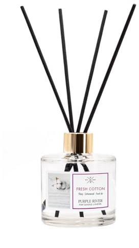Purple River - Diffuseur de parfum d'ambiance - Parfum frais - 100 ml - Longue durée - Pour la maison - Avec 7 bâtons de parfum - Désodorisant pour salle de bain, cuisine, salon