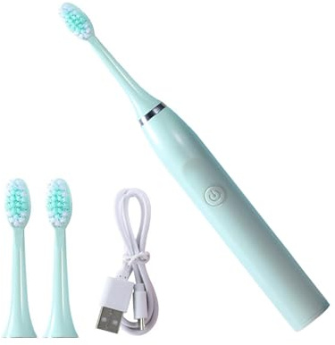 Cepillo de dientes eléctrico con batería recargable, 3 cabezales de cepillo, 3 ajustes de limpieza, temporizador de 2 minutos, cepillo de dientes eléctrico ultrasónico