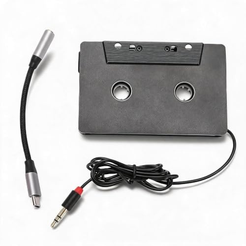 Sxhlseller Universell Bilkassettadapter med Typ C Till 3,5 Mm Aux-kabel, 4-kanalig Stereoutgång, Hi-Fi-musikuppspelning för Telefoner, MP3, Surfplattor och Bärbara Ljudenheter