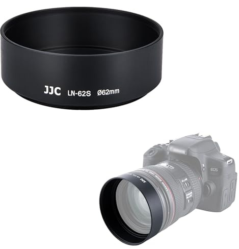JJC 62mm Screw-in Mount Standard Aluminum Metal Lens Hood for Lenses with 62mm Front Filter Thread for Fujifilm XF 56mm f/1.2 R, XF 55-200mm f/3.5-4.8 R, Nikon Nikkor 70-300mm f/4-5.6G Lens