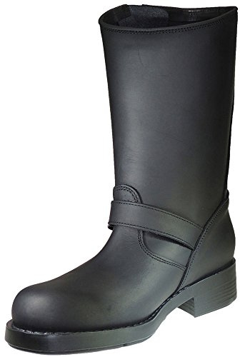 Johnny Bulls 7828 Bota Motera Piel Nobuck con Piso de Goma con Hebilla para Hombre Negro Talla 43