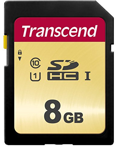 Transcend 8GB SDXC 500S Memory Card UHS- I, C10, U3, V30, 4K, Full HD, MLC, Up to 95/50 MB/s (appropriate for DSLR cameras and advanced camcorders) TS8GSDC500S