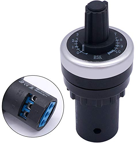 Taiss/ 1Pcs LA42DWQ-22 22mm 5k ohm Governor Rotary Potentiometer Inverter Converter Resistance Variable Frequency Converter Speed Drive Potentiometer b5k ohm