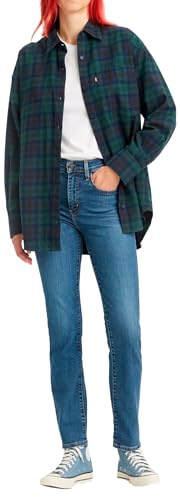 Levi's Femme Jeans 724 High Rise Straight, Blue Wave Mid, 29W / 30L