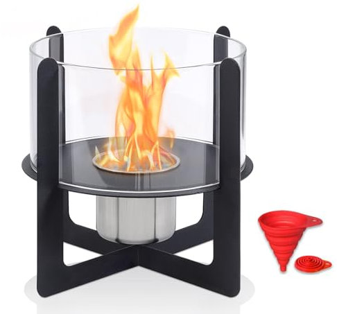 BRIAN & DANY Tragbarer Bio Ethanol Kamin Tischkamin Tischfeuer, Schwarz