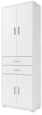 OFFICE LINE Aktenschrank in Weiß - Hoher Büroschrank mit 4 Türen - Modernes Büromöbel Komplettset - 79 x 220 x 35 cm (B/H/T)