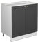 Vicco Spülenunterschrank Fame-Line, Anthrazit-Gold/Weiß, 80 cm mit Regal, ohne Arbeitsplatte