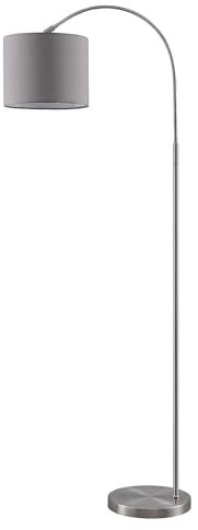 Lampada da terra 'Keriba' (Moderno) colore Grigio, in Metallo ad es. Soggiorno & Sala da pranzo (1 luce, E27) di Lindby | lampada ad arco, lampada da pavimento