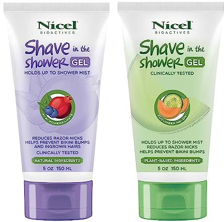 Nicel Women's Shave in the Shower Gel 2 Pack (Cucumber Melon & Acai Pomogranate)