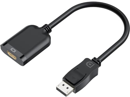 LUKFOCAB Displayport to HDMI Active Adapter Cable, 4K DP 1.4 to HDMI 2.0 Monitor Uni-Directional Converter, Male to Female Black, Compatible for HP AMD NVIDIA Lenovo Dell Desktop TV and More