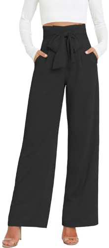 DayaEmmoTQ Pantalon Habillé pour Femme avec Ceinture - Pantalon de Costume Taille Haute à Jambe Large pour Femme de Bureau, Pantalon Palazzo Élégant pour Affaires et Loisirs