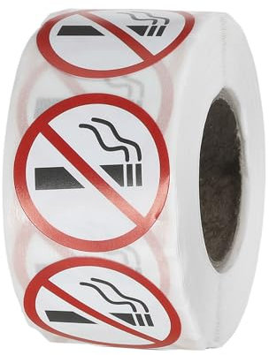 PATIKIL Segnale di Avvertimento, 500pz 1Dia Etichette Adesive Cartelli Divieto Fumo Cartello Vietato Fumare